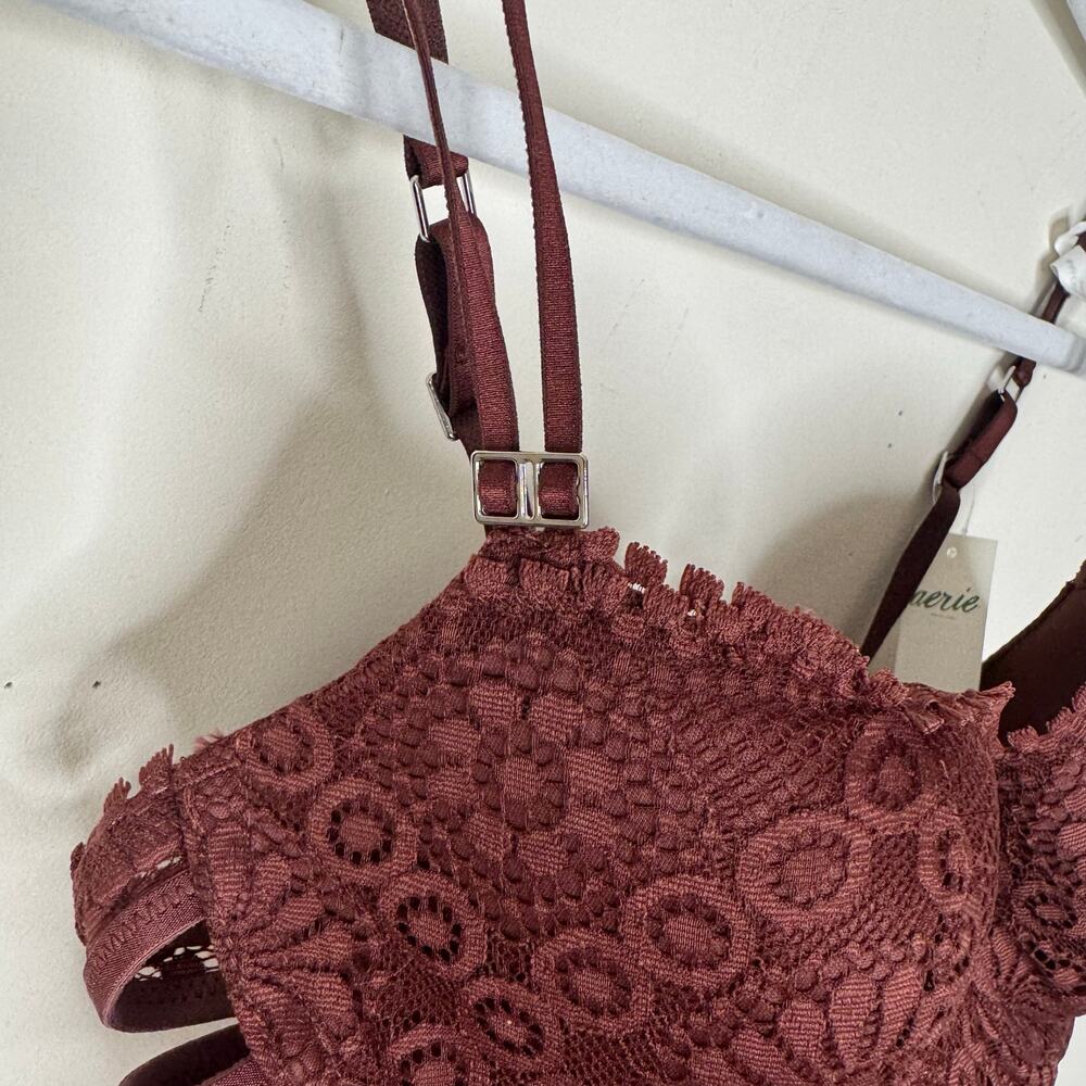 Aerie Real Power Balconette Joy Lace Bra - Cabin Fever NWT Size 34B - Picture 4 of 10